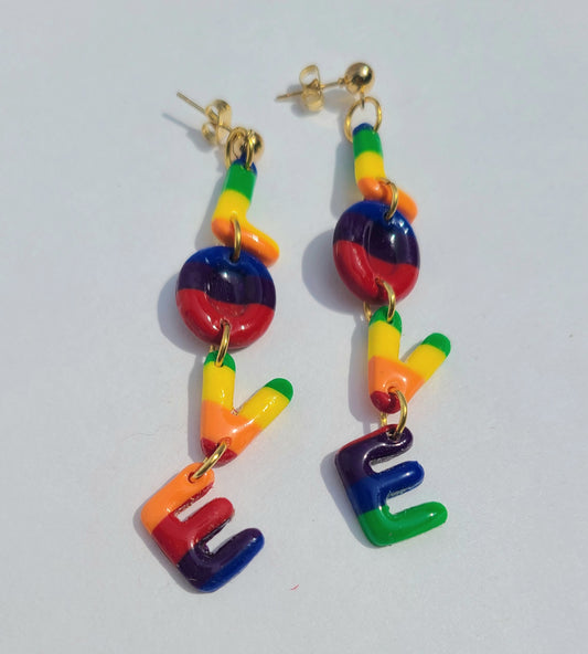 "LOVE" Rainbow Dangle